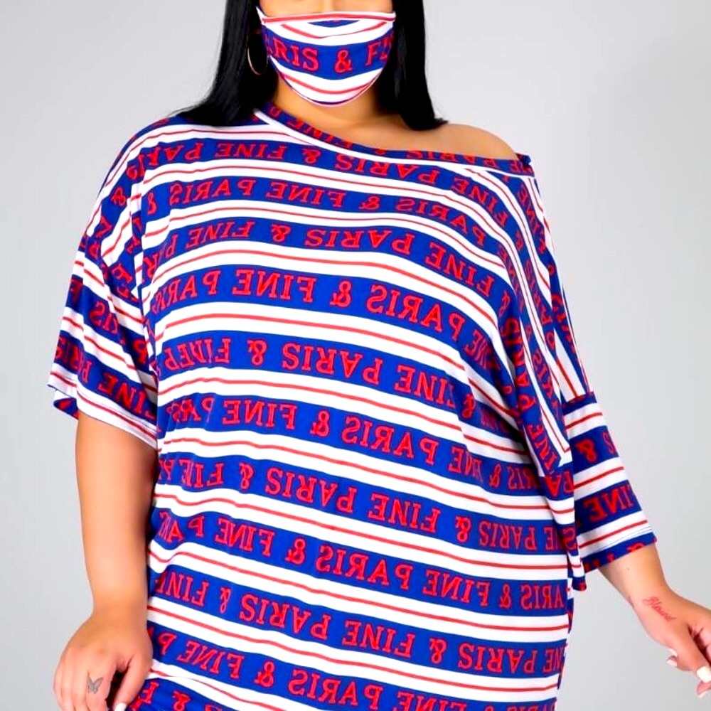 Sexy Plus Size Shirts With facemask